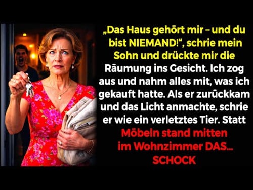 „Das Haus gehört mir!“, schrie mein Sohn. Ich ging, nahm alles mit. Licht an – er schrie: