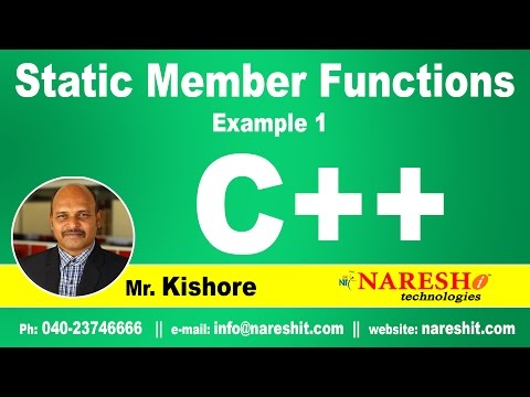 Static Data Members Example 1 | C++ Tutorial | Mr. Kishore