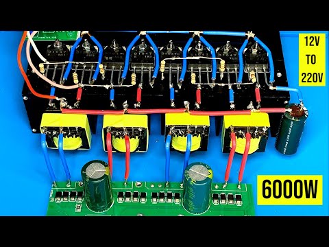 how to make simple inverter 6000W , 4 transformer , sine wave , IRFz 44n ,jlcpcb