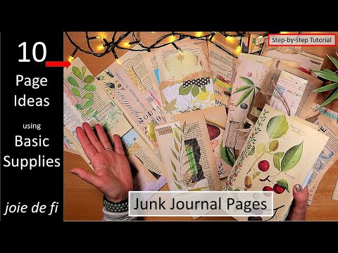 10 Pre-made Junk Journal Page Ideas Using Basic Supplies ⭐ Tutorial Easy For Beginners ✅