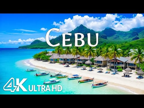 Cebu, Philippines 4K – Turquoise Sea, White Sand Beaches & Tropical Island Paradise | Relaxing Music