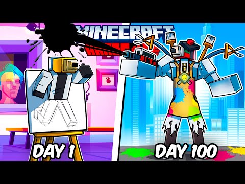 I Survived 100 Days as a PENCILMAN in Hardcore Minecraft!