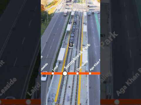Fly through Line 5 Eglinton's Sunnybrook Park stop