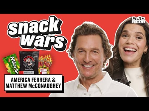 Matthew McConaughey and America Ferrera Try British & American Food | Snack Wars