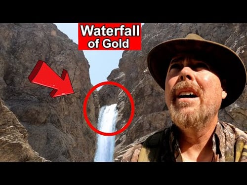 Metal Detecting for Gold Under a Desert Waterfall