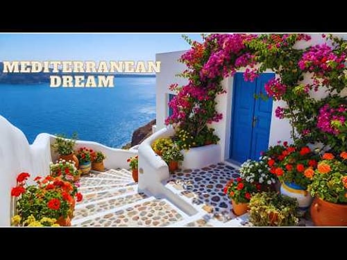 Dreamy White & Blue Mediterranean Home Covered in Flowers 🌸 | #MediterraneanHome #FlowerCottage