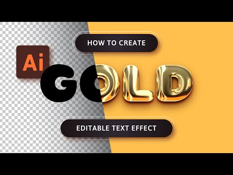 Tutorial | Gold Style | Editable Text Effect | Adobe Illustrator