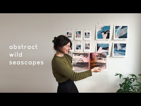 Paint with me | Colour theory exploration | abstract wild seascapes