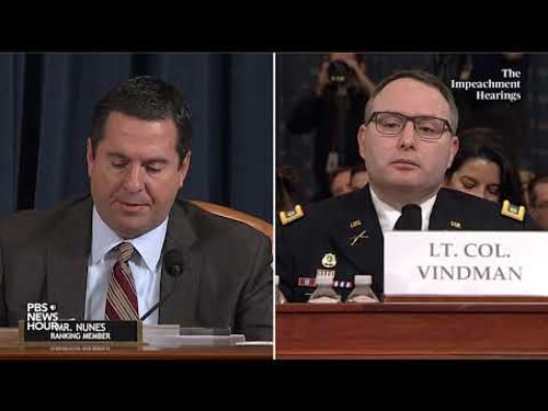 WATCH: Nunes’ full questioning of Vindman and Williams | Trump's first impeachment hearings