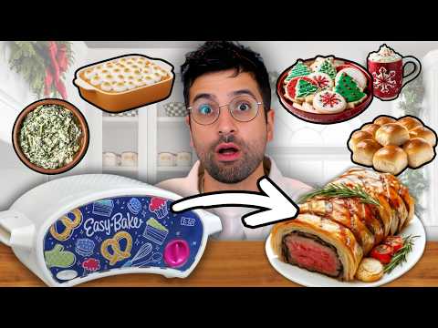 Can I Make an Entire CHRISTMAS Dinner in an EASY-BAKE Oven? (ft. Santa)