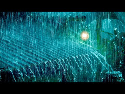 (NO ADS) Heavy Rain on Tin Roof ⛈️ Thunderstorm Ambience for Sleeping in the Rainy Day