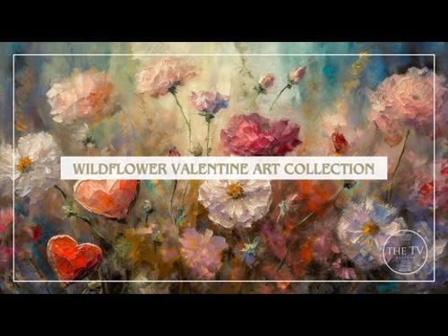 Wildflower Valentine Art | 4K Frame TV Art Screensaver | Vintage Valentine Inspired Art | 6 scenes