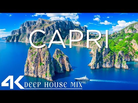 4K Capri Italy 🇮🇹 Explore the Beauty of Capri’s Cliffs & Blue Grotto Aerial Views - Deep House Chill
