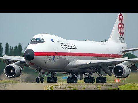 BOEING 747 LANDING + ROCKET TAKEOFF - The Cargolux RETRO (4K)