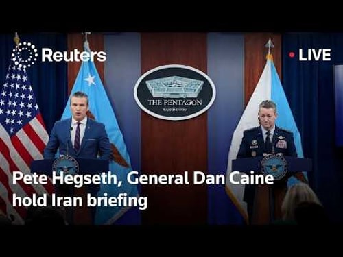 LIVE: US's Hegseth and Caine hold a briefing on Iran