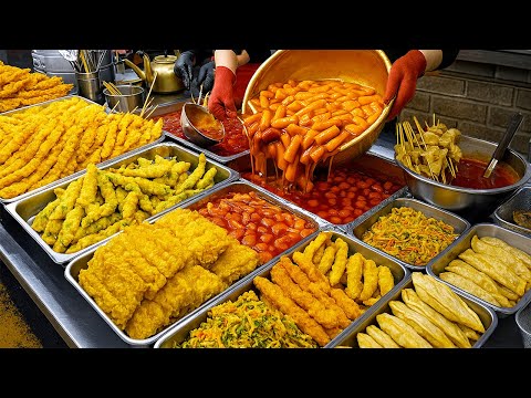 BEST 4 !! The King of Street Foods! Authentic Korean spicy rice cake, Various fried foods video