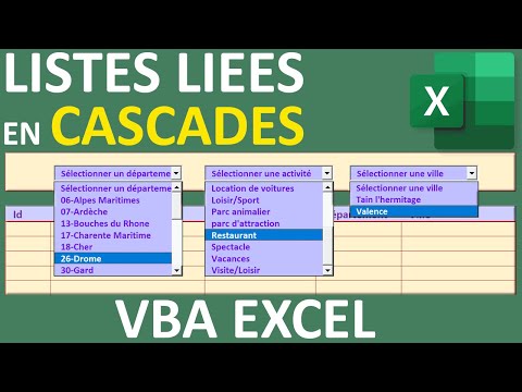 Listes déroulantes liées en cascade en VBA Excel