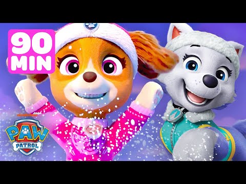 PAW Patrol Holiday & Snow Rescue Missions! πβοΈ w/ Skye & Everest | 90 Minutes | Shimmer and Shine