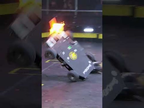 Bot gets turned into a fireball!