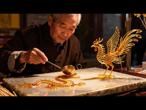600-Year-Old Chinese Street ART!It looks beautiful and tastes delicious!|失传技艺|糖画|中国传统文化