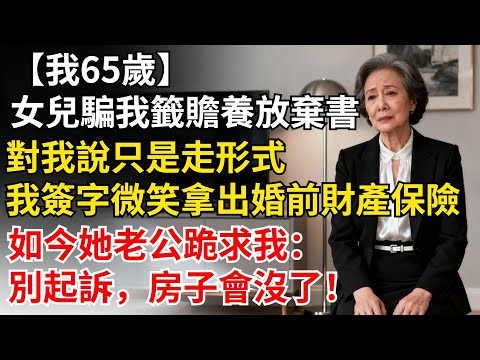 我65歲,女兒騙我籤贍養放棄書,説只是走形式。我簽字微笑,轉身拿出婚前財產保險。如今她老公跪求我:別起訴,房子會沒了#晚年生活#人生智慧#家庭關係#親子教育#情感故事