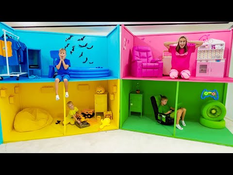 Vlad and Niki Four Colors Playhouse Challenge - Funny stories for kids