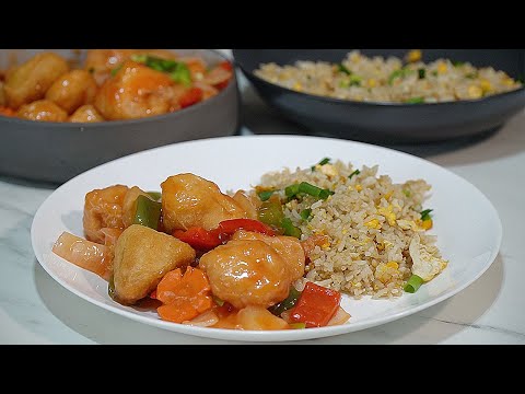 SWEET and Sour CHICKEN Egg Fried Rice Takeaway at Home