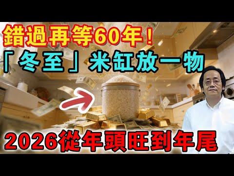 錯過再等60年!12月21號冬至,只要在米缸放一物,第二天就有橫財降臨,再窮都能改命!【佛禪心語 】 #倪海廈 #冰箱風水 #招財 #五路財神 #開運秘訣 #財運亨通#冬至