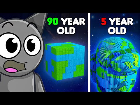 Reacting to MINECRAFT at DIFFERENT AGES (100 YEAR OLD)