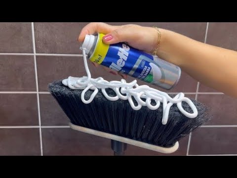 Put shaving cream on your broom and you won't believe what happens