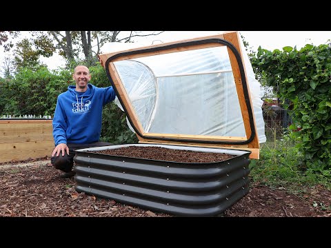 How to Build a HINGED HOOPHOUSE for a Steel Raised Bed Garden