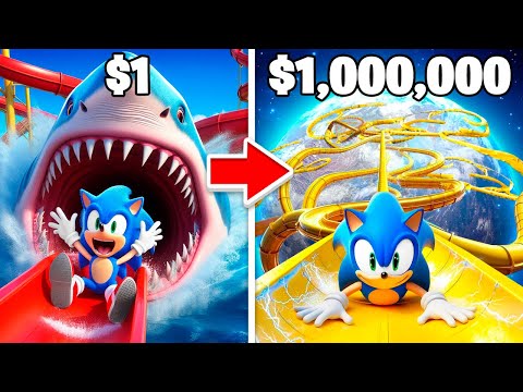 SONIC Upgrading $1 to $1,000,000 WATERSLIDE In GTA 5