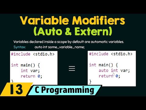Variable Modifiers − Auto & Extern