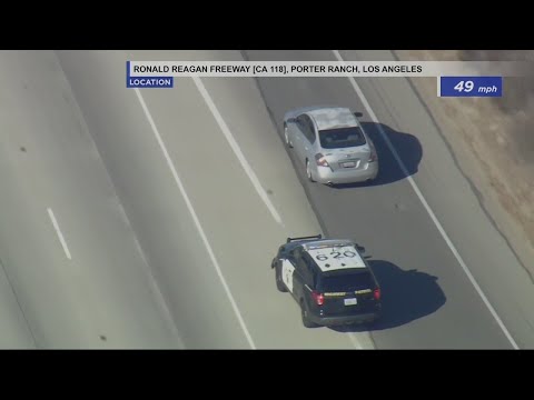 CHP in pursuit of speeding driver in the San Fernando Valley