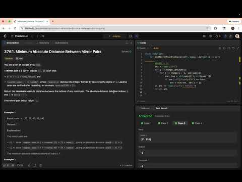 Minimum Absolute Distance Between Mirror Pairs