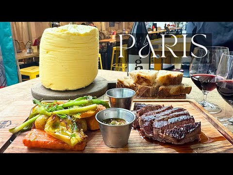 🇫🇷Paris' Oldest Market | Lunch at the Butcher🍷Meat Grilled on the Spot & Natural Wine
