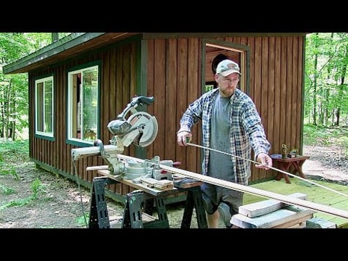 The off grid cabin installing an amish made hardwood floor