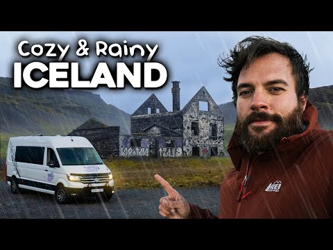 Rainy Vanlife Camping Near Icelandic Caves & Hot Springs (EP 2)
