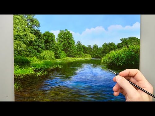 Painting a realistic river with oil paint | Episode 225