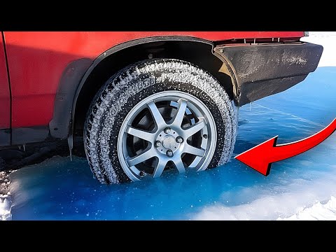 Wheels frozen into ice - can a car drive out?