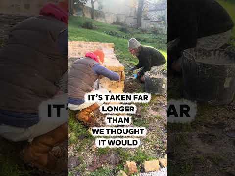 Pointing the wall- nearly finished! #construction #restoration #diy #stonewall #furries