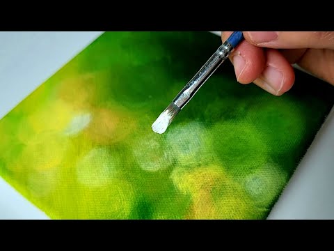 A Small Bird Sitting on Daisy Flowers / Acrylic Painting /Healing Video 💚