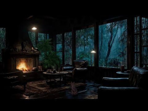 Rain Sound in Forest ⛈️ Heavy Rain on Window for Fall Asleep Quickly | Soothing Rainy Day Vibes