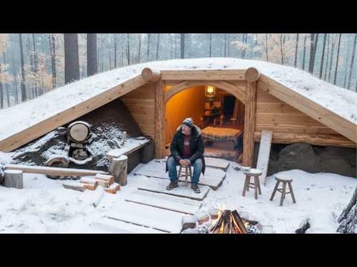 Man Builds UNDERGROUND Log DUGOUT for Just $800 in the Forest | Start to Finish by @KopauKakXo4u