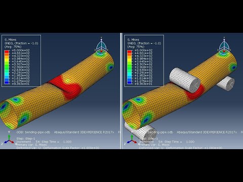 #abaqus tutorials : analysis of 3-point pipe #bending