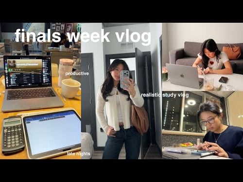 study vlog: realistic finals week in my life, late study nights, productive days, exam routine