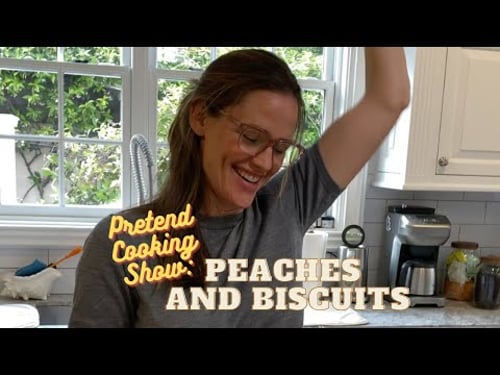 Pretend Cooking Show: Peaches and Biscuits