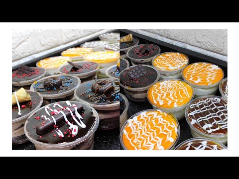 جالي شغل في محل حلواني كبير💪💪كبات السعادة فانيلا وشيكولات بالاسبونج البيتي