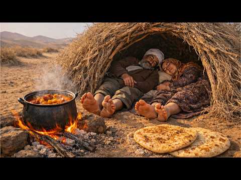 Full Day Living with a Shepherd Couple in an Iranian Desert Shelter | Nomad Life