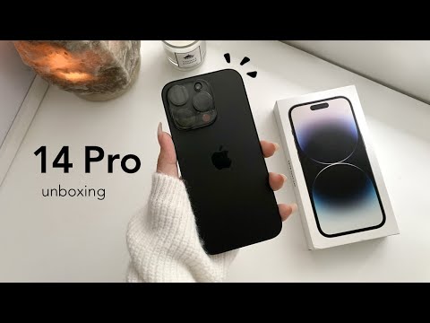 iPhone 14 Pro Space Black aesthetic unboxing 🧸 | setup + camera test + MagSafe accessories